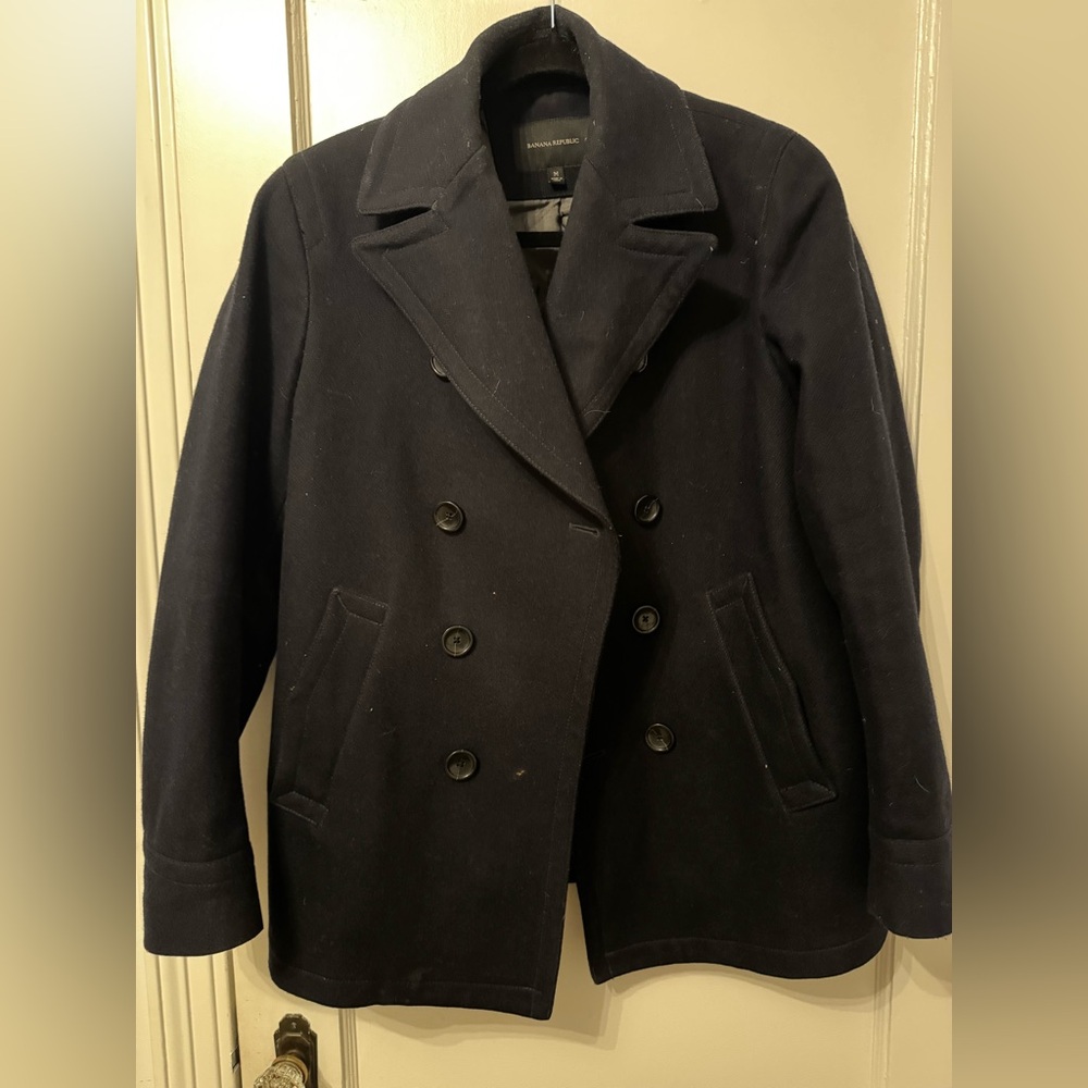 Navy blue Banana Republic pea coat